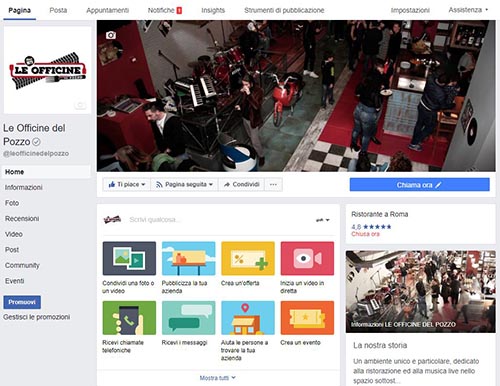Le Officine del Pozzo Facebook - SocialWebMax