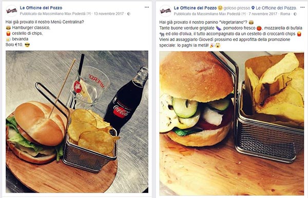 Le Officine del Pozzo Facebook food - SocialWebMax