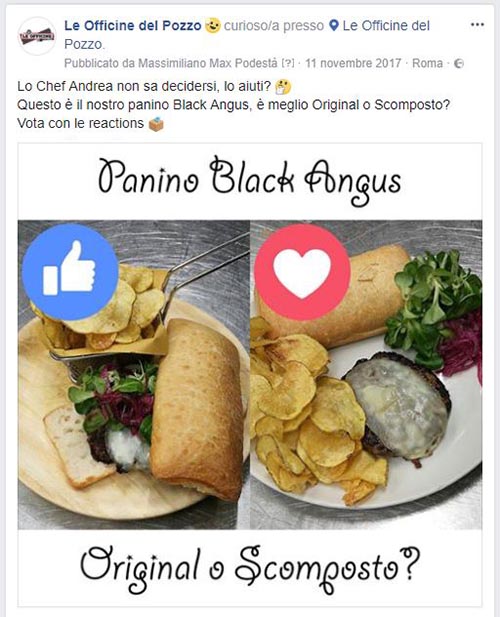 Le Officine del Pozzo Facebook sondaggio - SocialWebMax